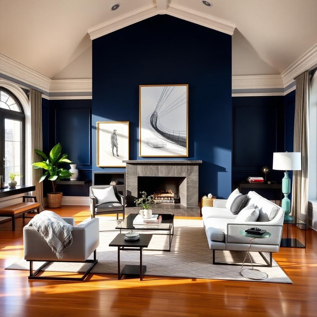 Navy accent wall — Upper West Side